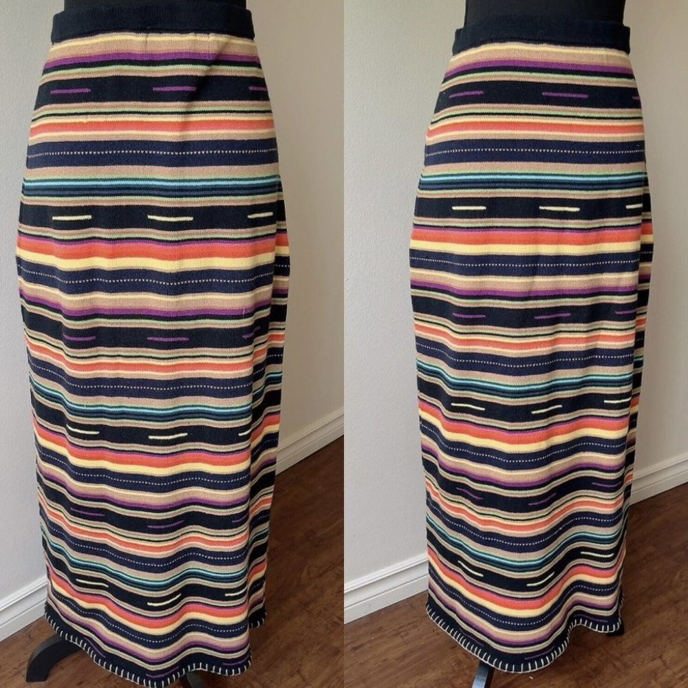DOUBLE D RANCH  |MULTICOLOR KNIT WESTERN BOHO MAXI SKIRT
